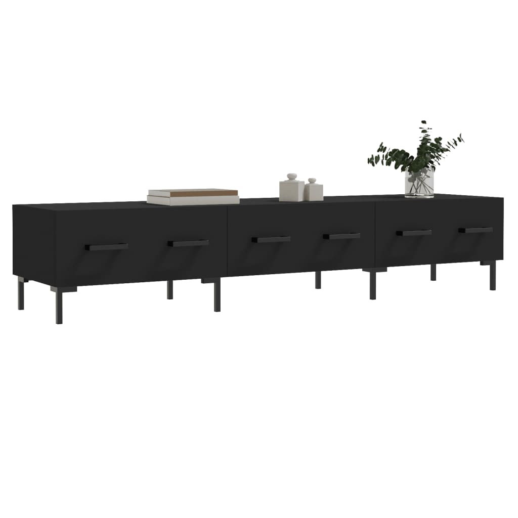 TV-skab Sort 150x36x30 cm Træ Materiale