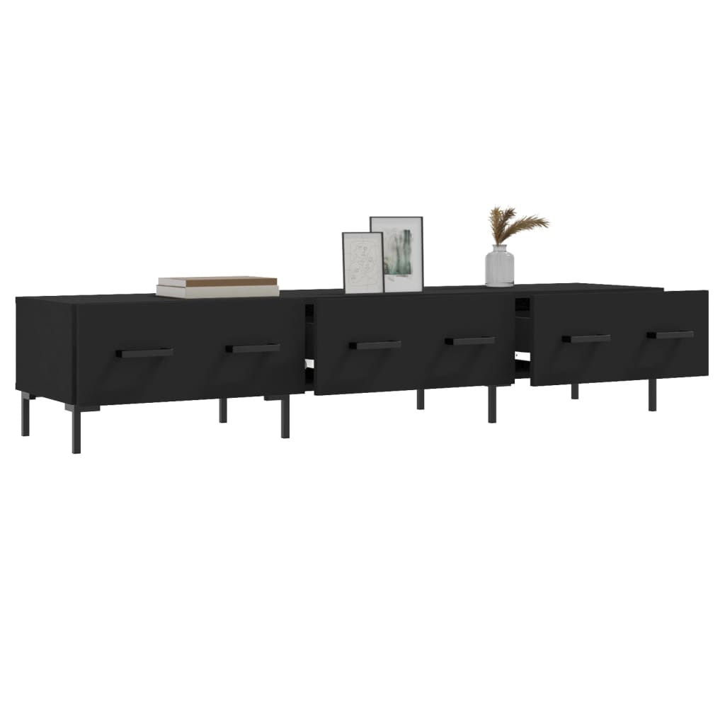 TV-skab Sort 150x36x30 cm Træ Materiale