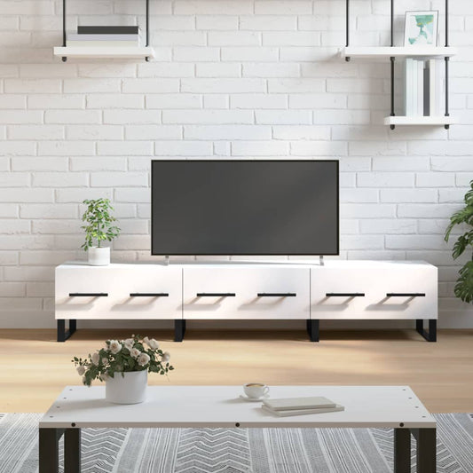 TV-skab Hvid 150x36x30 cm Træ Materiale