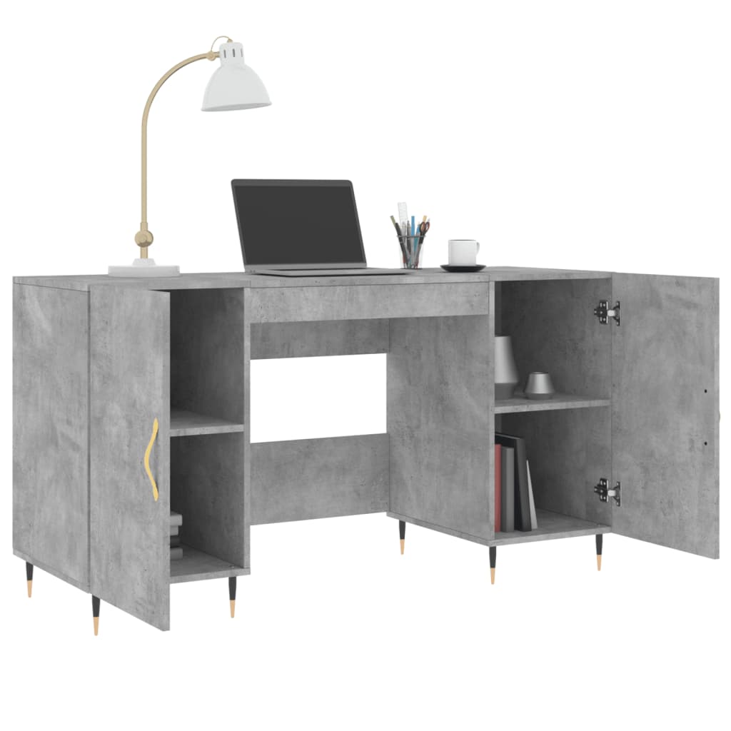 Schreibtisch Betongrau 140x50x75 cm Holzwerkstoff