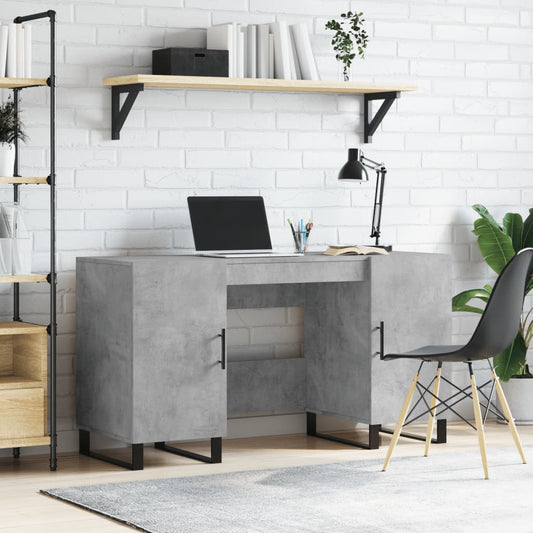 Schreibtisch Betongrau 140x50x75 cm Holzwerkstoff