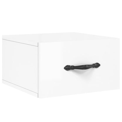 Wand-Nachttische 2 Stk. Hochglanz-Weiß 35x35x20 cm