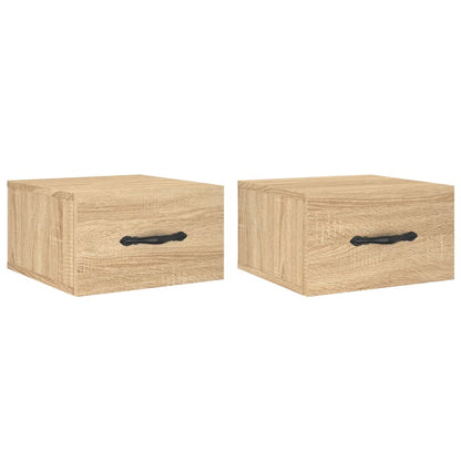Wand-Nachttische 2 Stk. Sonoma-Eiche 35x35x20 cm