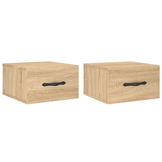 Wand-Nachttische 2 Stk. Sonoma-Eiche 35x35x20 cm