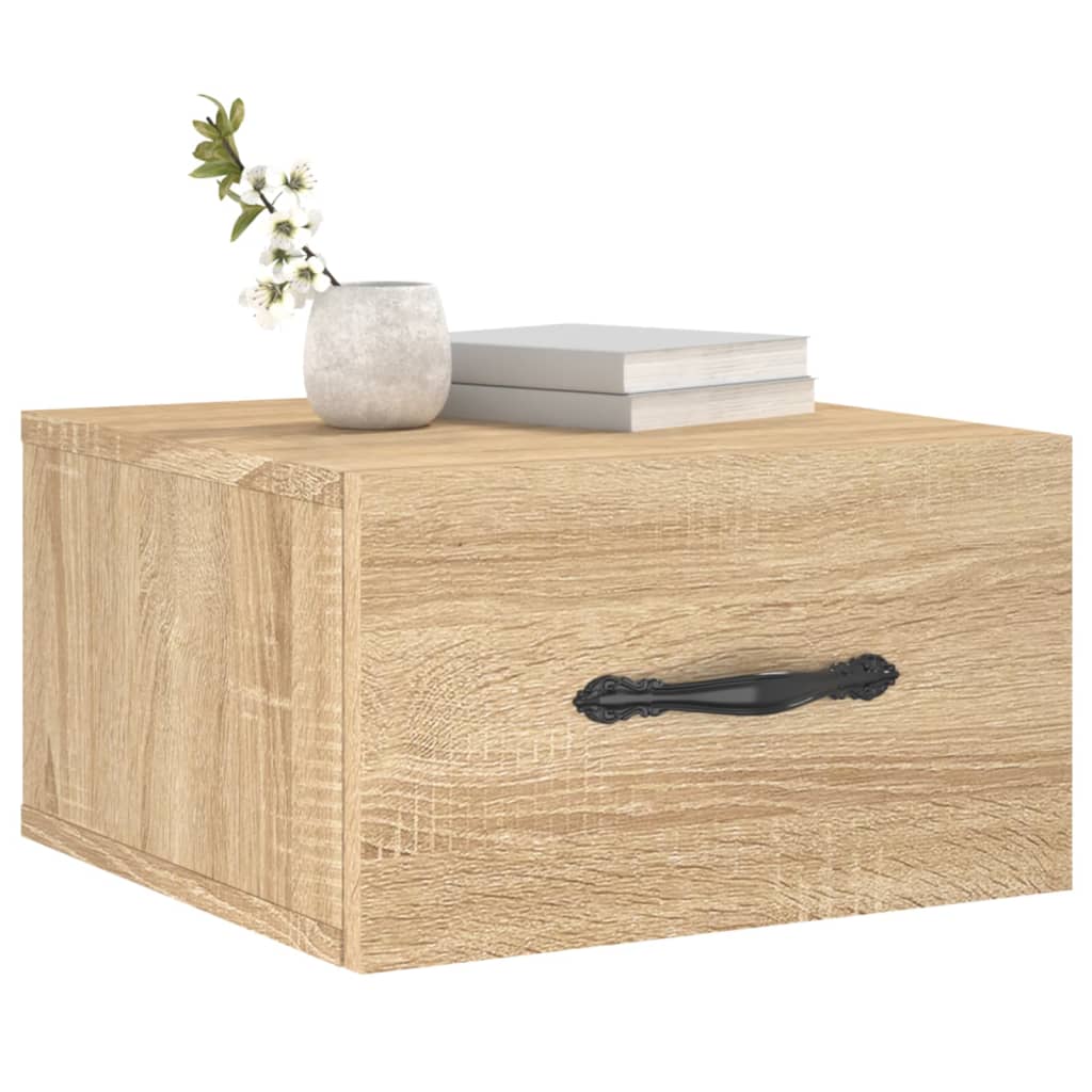 Wand-Nachttische 2 Stk. Sonoma-Eiche 35x35x20 cm