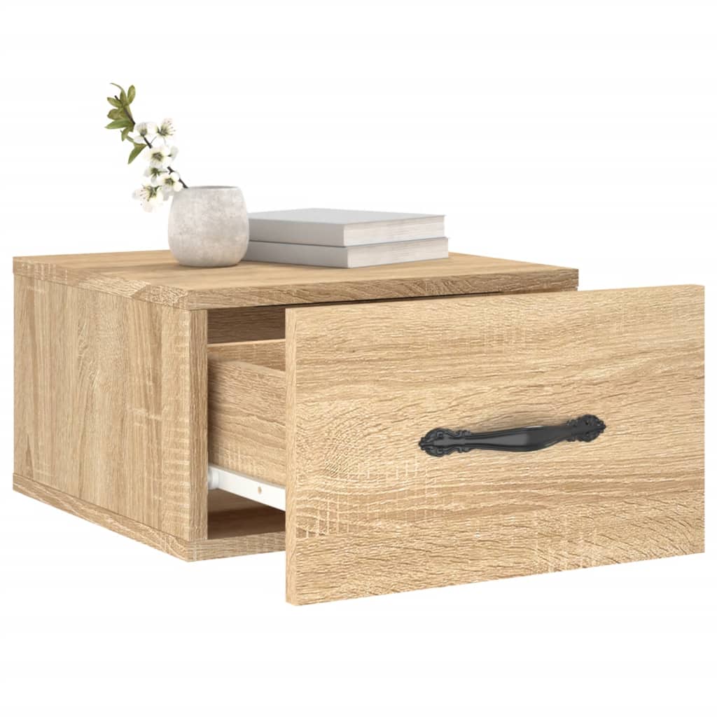 Wand-Nachttische 2 Stk. Sonoma-Eiche 35x35x20 cm