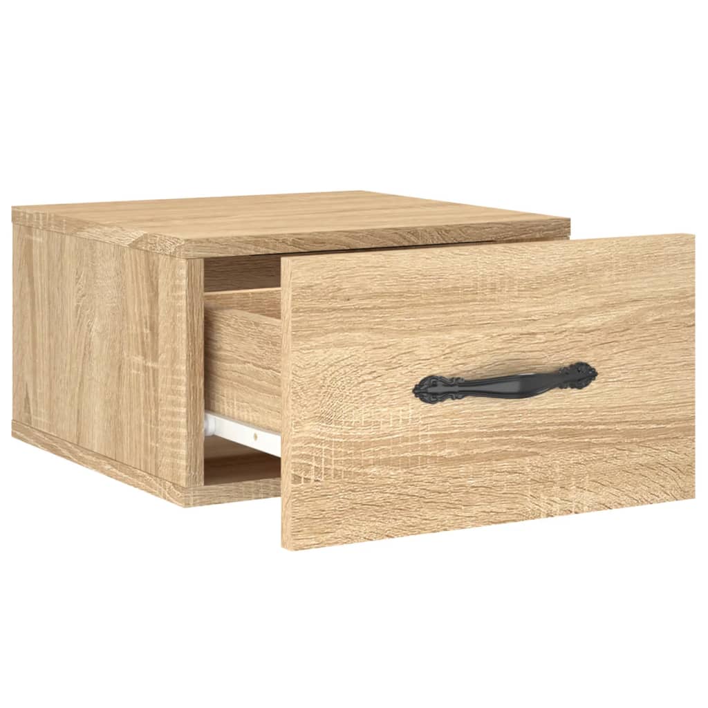 Wand-Nachttische 2 Stk. Sonoma-Eiche 35x35x20 cm