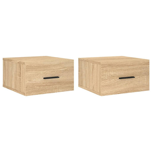 Wand-Nachttische 2 Stk. Sonoma-Eiche 35x35x20 cm