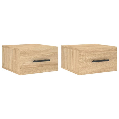 Wand-Nachttische 2 Stk. Sonoma-Eiche 35x35x20 cm