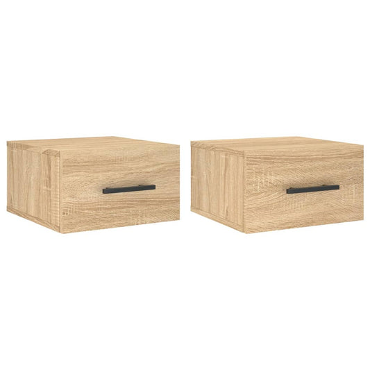 Wand-Nachttische 2 Stk. Sonoma-Eiche 35x35x20 cm