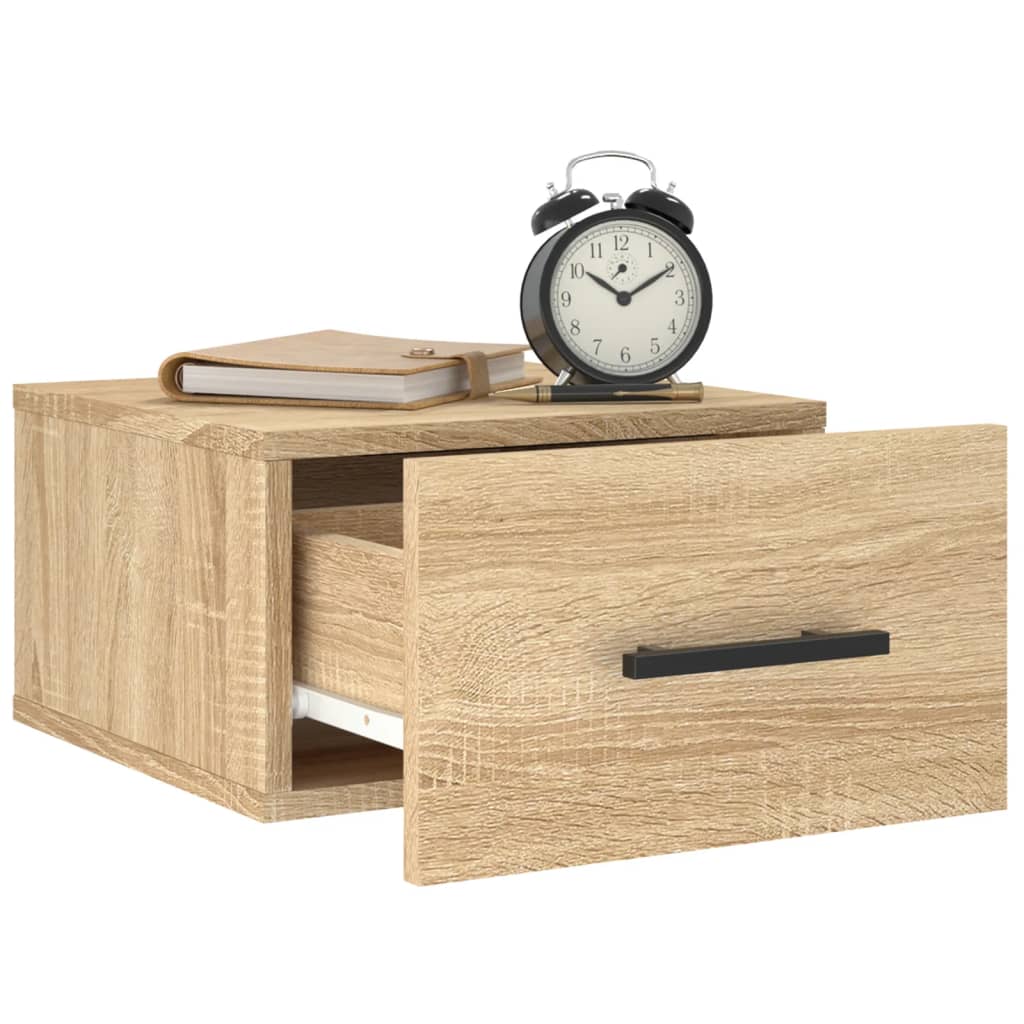 Wand-Nachttische 2 Stk. Sonoma-Eiche 35x35x20 cm