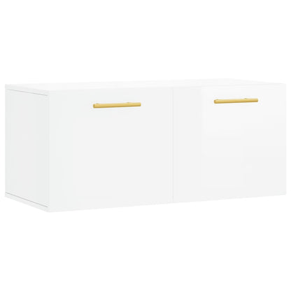 Wandschrank Hochglanz-Weiß 80x36,5x35 cm Holzwerkstoff