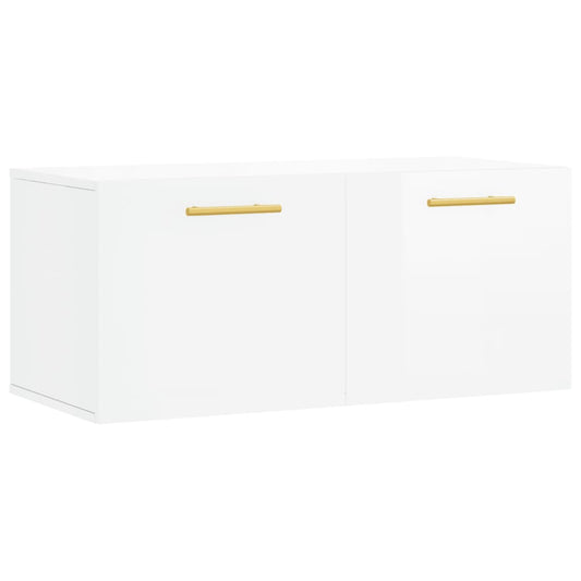 Wandschrank Hochglanz-Weiß 80x36,5x35 cm Holzwerkstoff
