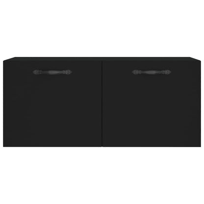 Wandschrank Schwarz 80x36,5x35 cm Holzwerkstoff