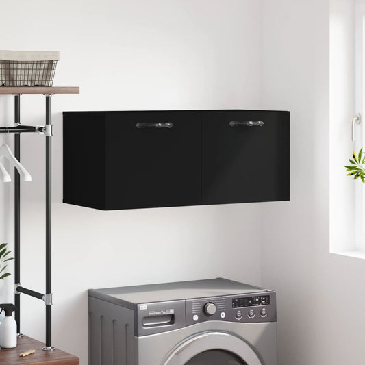 Wandschrank Schwarz 80x36,5x35 cm Holzwerkstoff