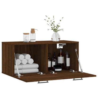 Wandschrank Braun Eichen-Optik 80x36,5x35 cm Holzwerkstoff