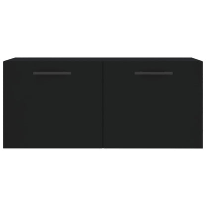 Wandschrank Schwarz 80x36,5x35 cm Holzwerkstoff