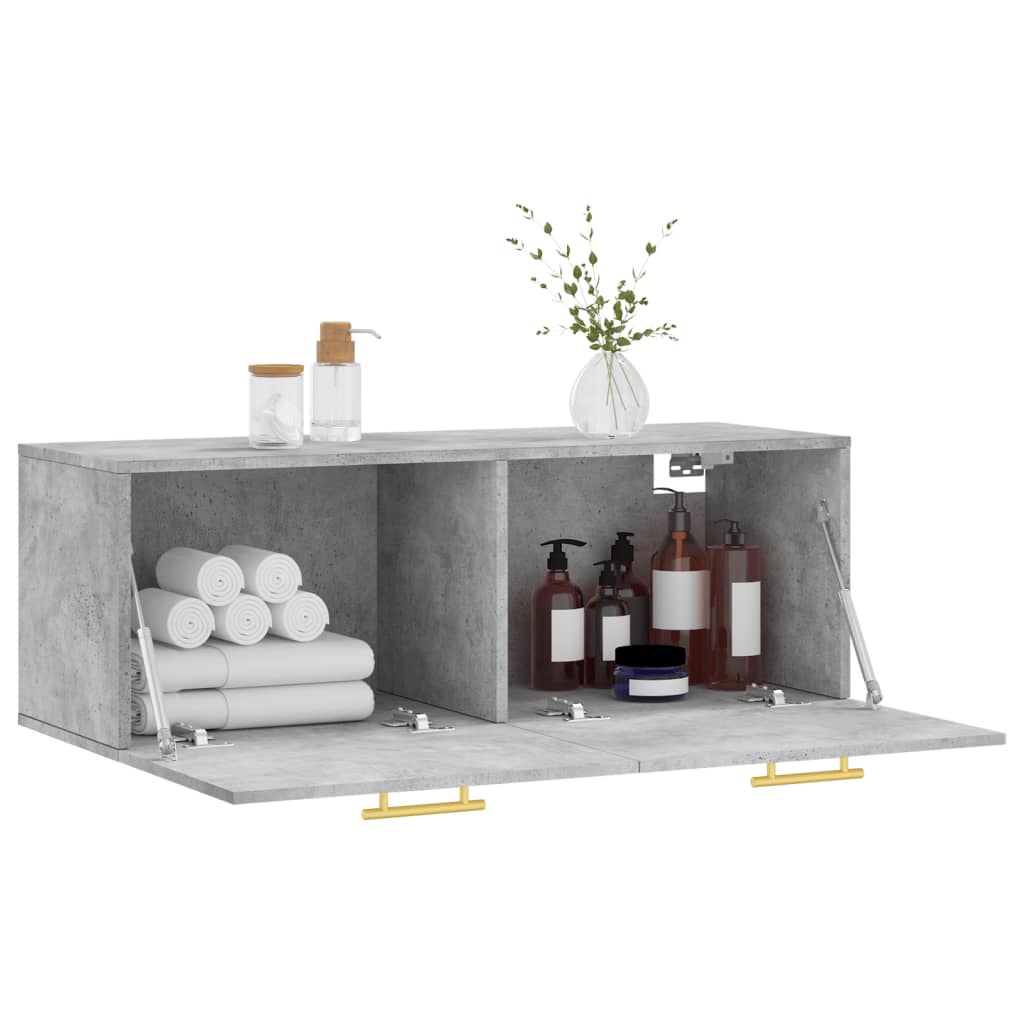 Wandschrank Betongrau 100x36,5x35 cm Holzwerkstoff