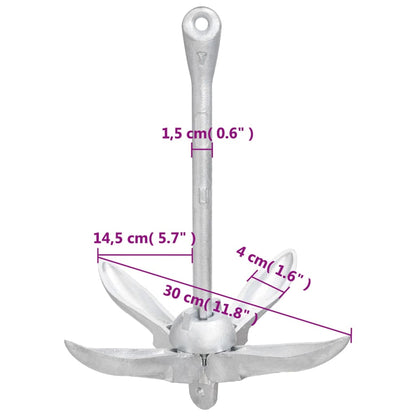 Klappanker Silbern 1,5 kg Temperguss