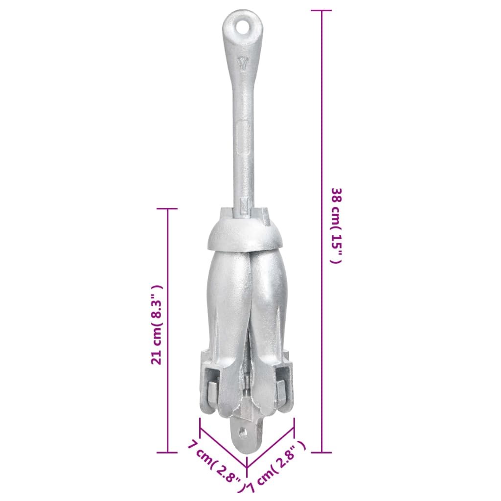 Klappanker Silbern 2,5 kg Temperguss