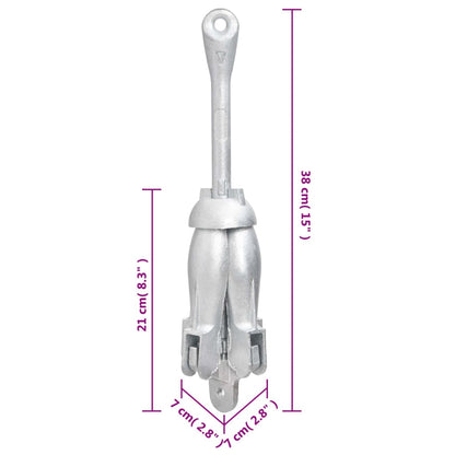 Klappanker Silbern 2,5 kg Temperguss