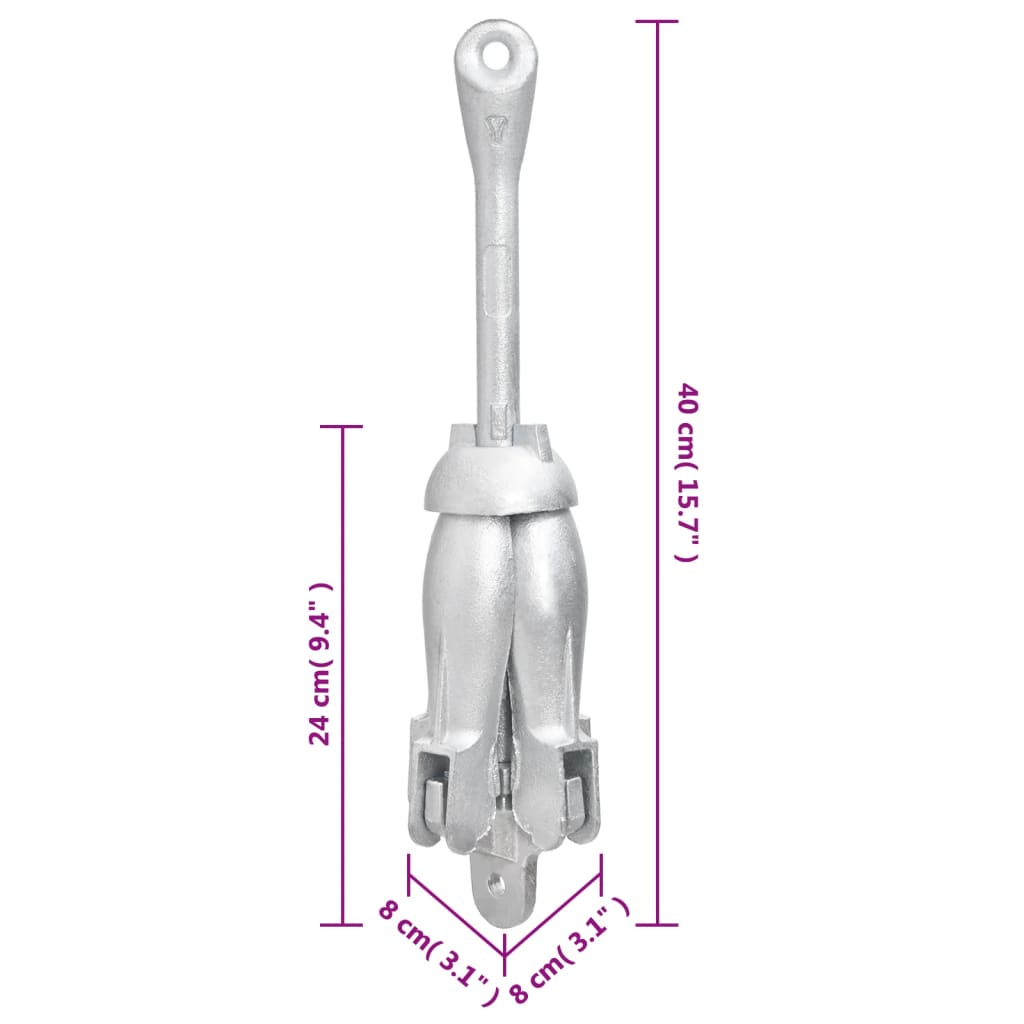 Klappanker Silbern 3,2 kg Temperguss