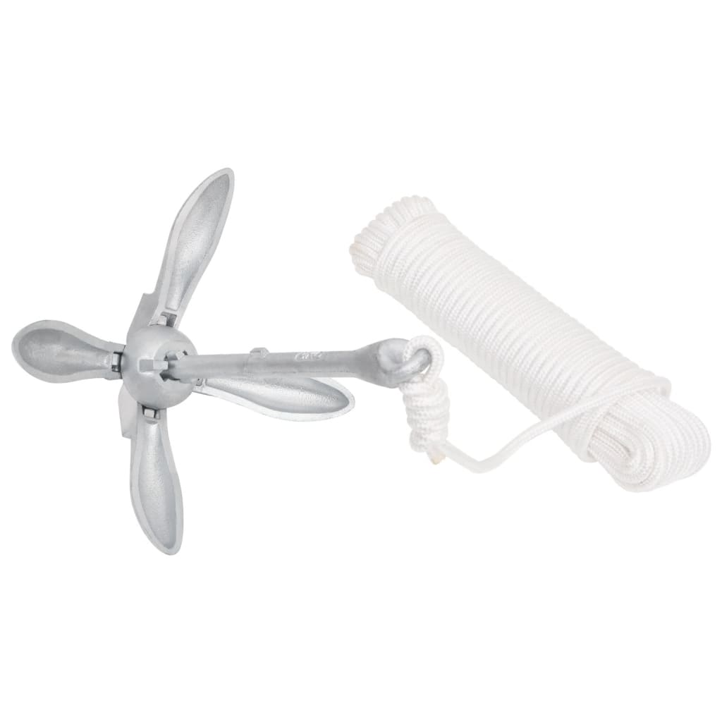 Klappanker mit Seil Silbern 3,2 kg Temperguss