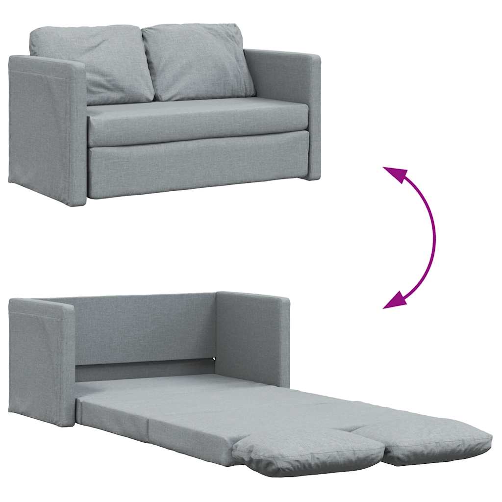 Bodensofa mit Schlaffunktion Hellgrau 112x174x55 cm Stoff