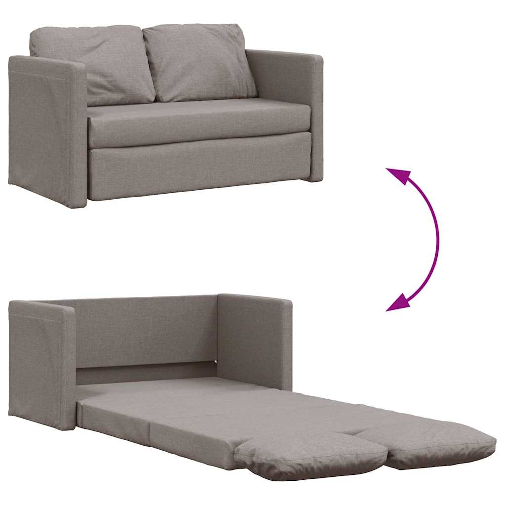 Bodensofa mit Schlaffunktion Taupe 112x174x55 cm Stoff