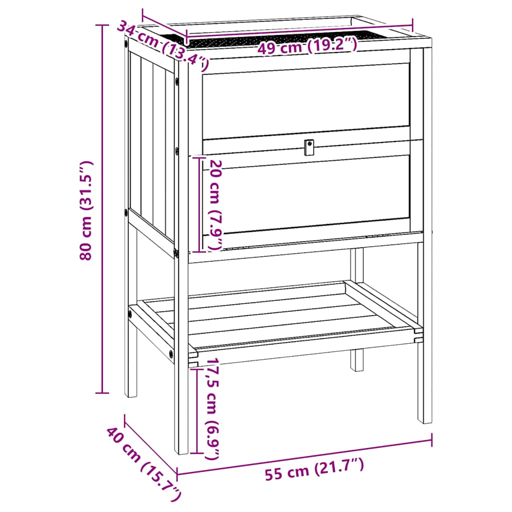 Hamsterkäfig 55 x 40 x 80 cm Massivholz Tanne