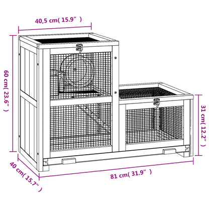 Hamsterkäfig 81x40x60 cm Massivholz Tanne