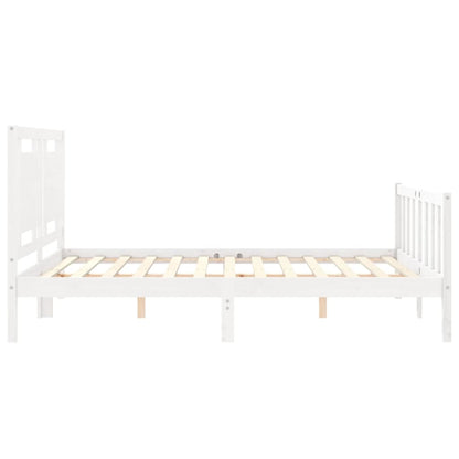 Massivholzbett ohne Matratze Weiß 160x200 Kiefernholz