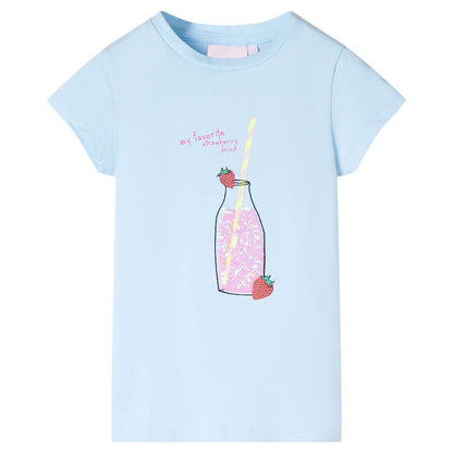 Kinder-T-Shirt Hellblau 128