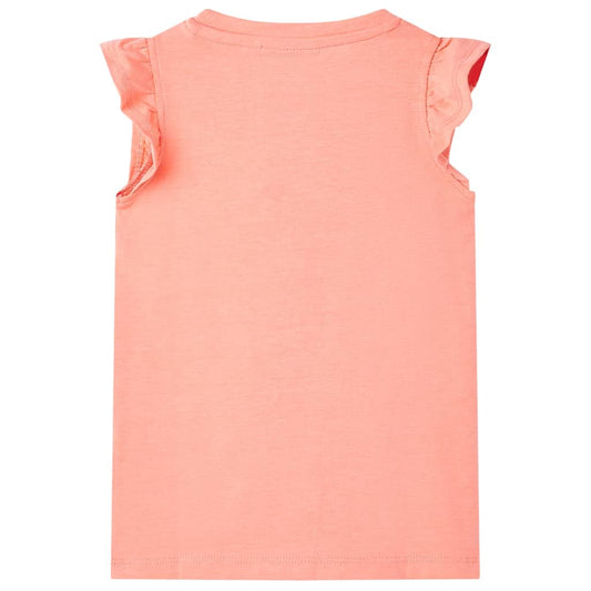 Kinder-T-Shirt Neonkoralle 140