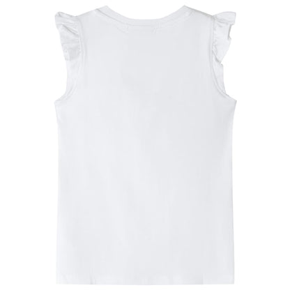 Kinder-T-Shirt mit Rüschenärmeln Ecru 104