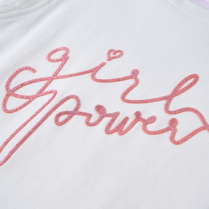 Kinder-T-Shirt mit Rüschenärmeln Ecru 116