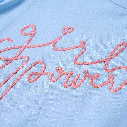 Kinder-T-Shirt mit Rüschenärmeln Hellblau 104