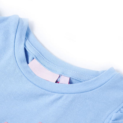 Kinder-T-Shirt mit Rüschenärmeln Hellblau 128