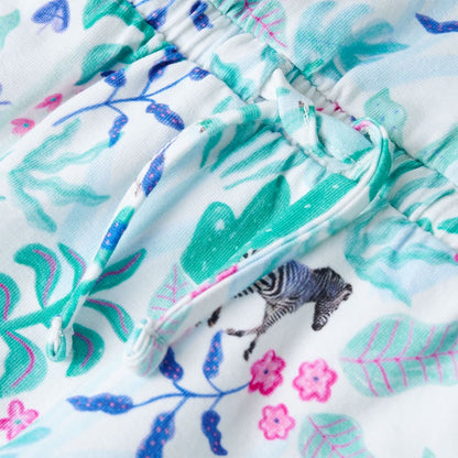 Kinderkleid Ecru und Dunkles Minzgrün 116