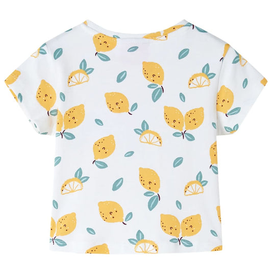 Kinder-T-Shirt mit Bindesaum Ecru 116