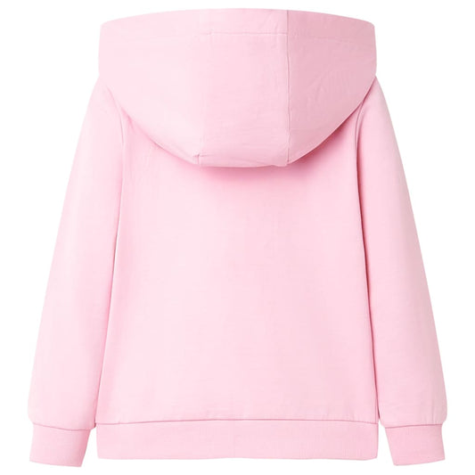 Kinder-Kapuzenpullover mit Reißverschluss Hellrosa 104