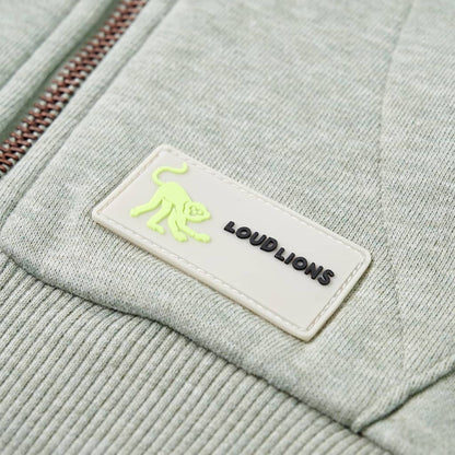 Kinder-Kapuzenpullover mit Reißverschluss Helles Khaki Melange 92