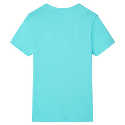 Kinder-Kurzarmshirt Aquablau 92