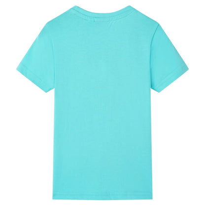 Kinder-Kurzarmshirt Aquablau 116