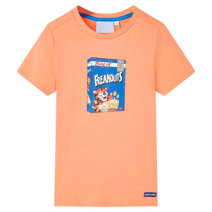 Kinder-Kurzarmshirt Neonorange 92