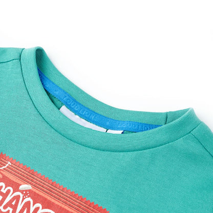 Kinder-Kurzarmshirt Dunkles Minzgrün 92