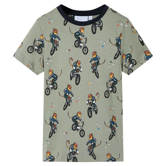 Kinderpyjama mit Kurzen Ärmeln Hellkhaki 140
