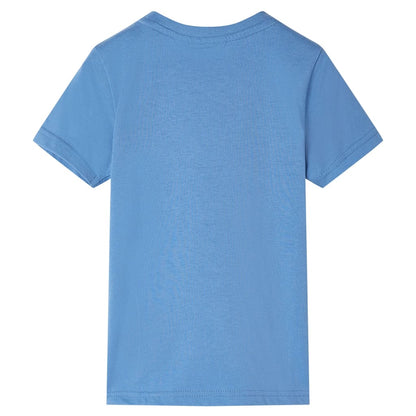 Kinder-Kurzarmshirt Mittelblau 104
