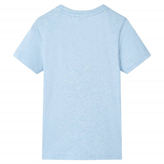Kinder-T-Shirt Hellblau Melange 92