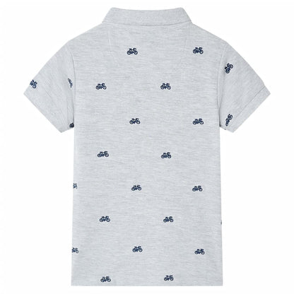 Kinder-Poloshirt Grau Melange 92